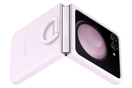 Funda de Silicona con Anillo Samsung Galaxy Z Flip5 Lavanda 